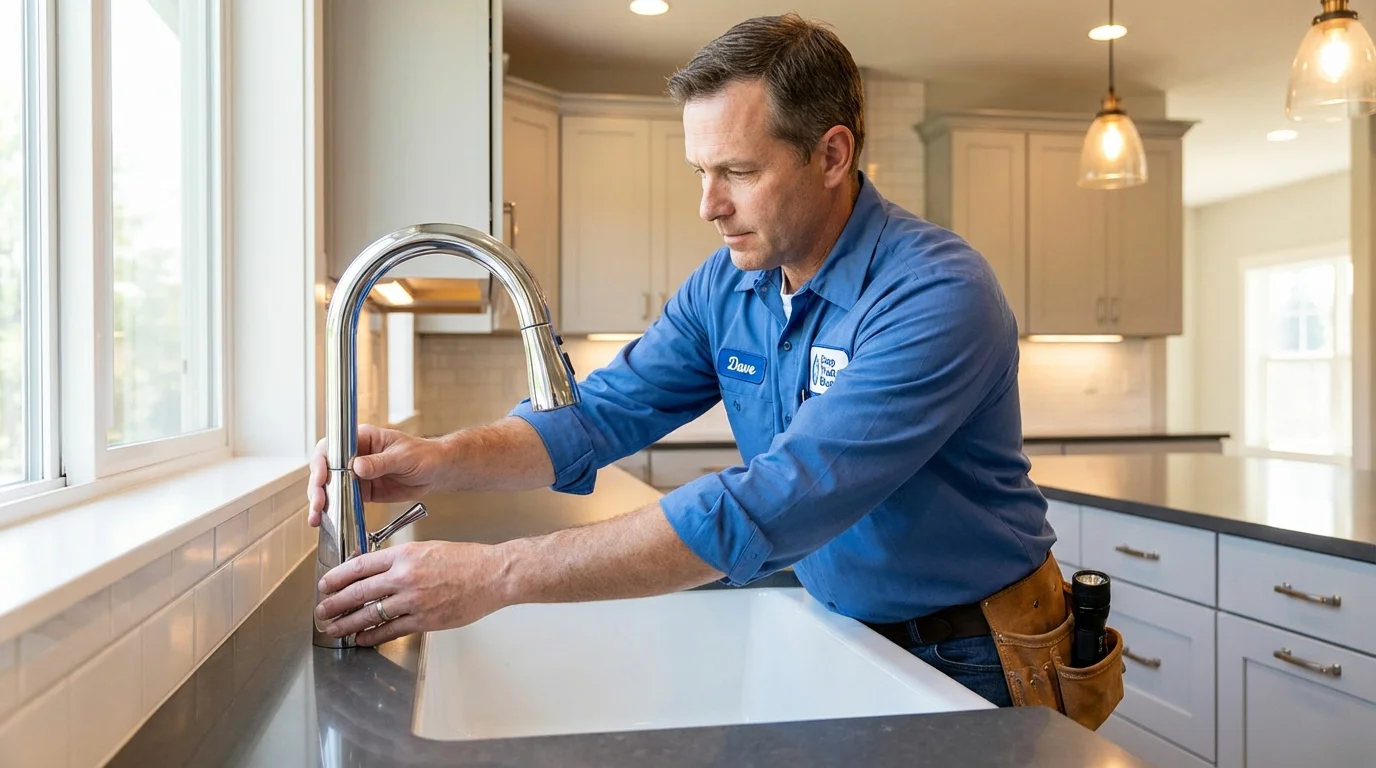 Kitchen faucet installation by Johns Plumbing LLC in East Quogue