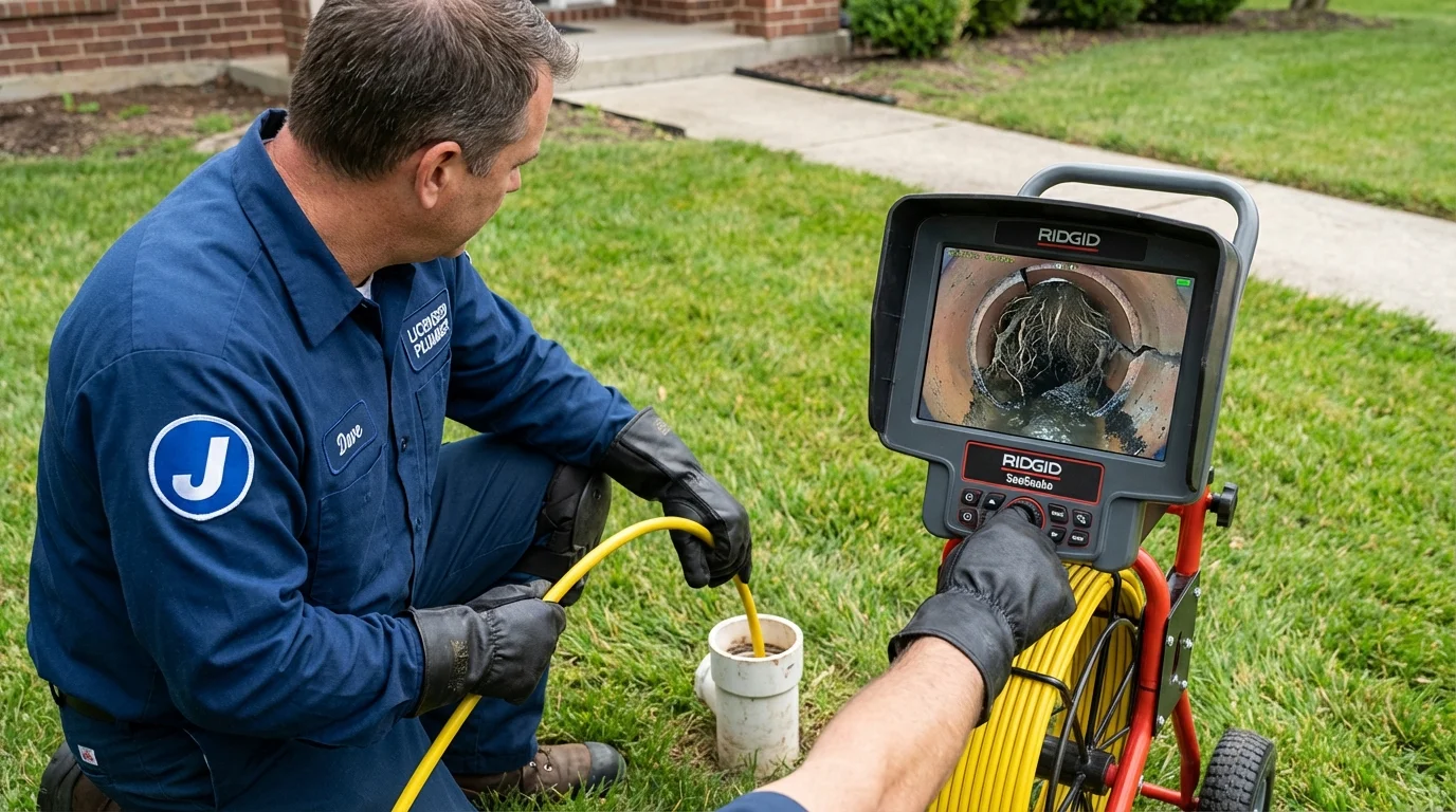 Sewer camera inspection being performed by Johns Plumbing LLC in East Quogue